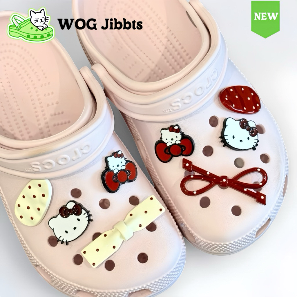 8ชิ้น/เซ็ตWOG Jibbits Rที่ติดรองเท้า จิบบิท แต่งรองเท้า เกาหลี การ์ตูน ...