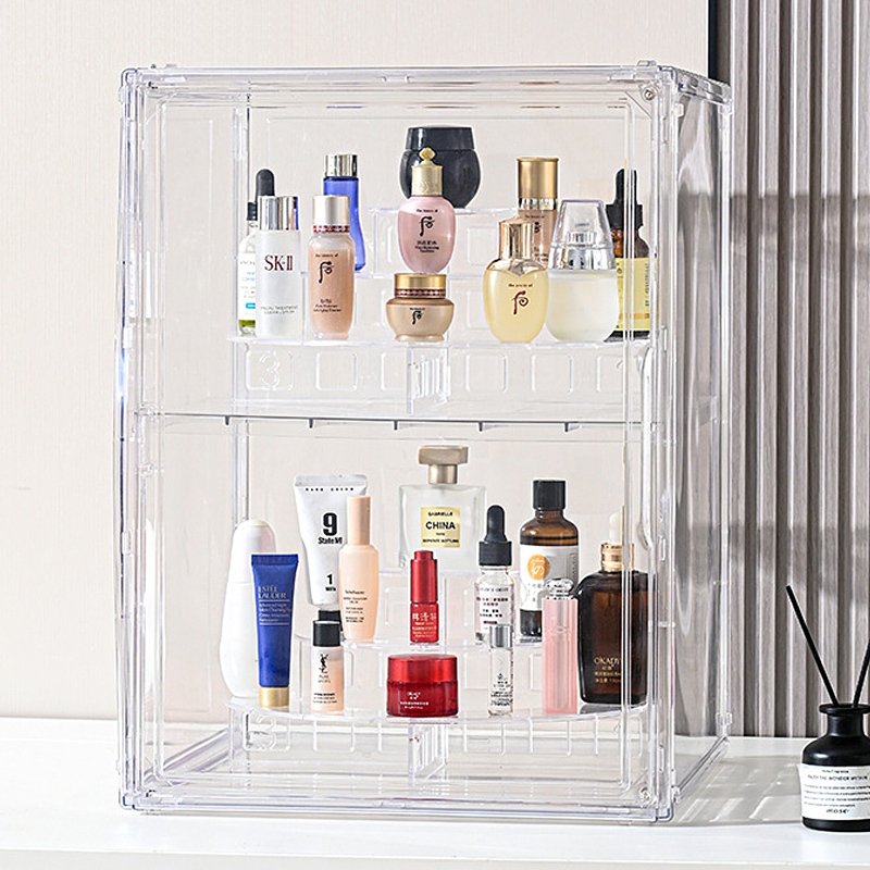 Figure Display Case with Display Risers Stands Acrylic Display Case ...