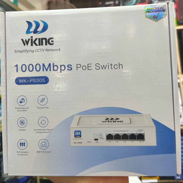 (ประกัน 3ปี) Wi-tek WK-PS305 1000Mps 4Port 45W PoE Switch สวิตช์ สวิตช์ ...