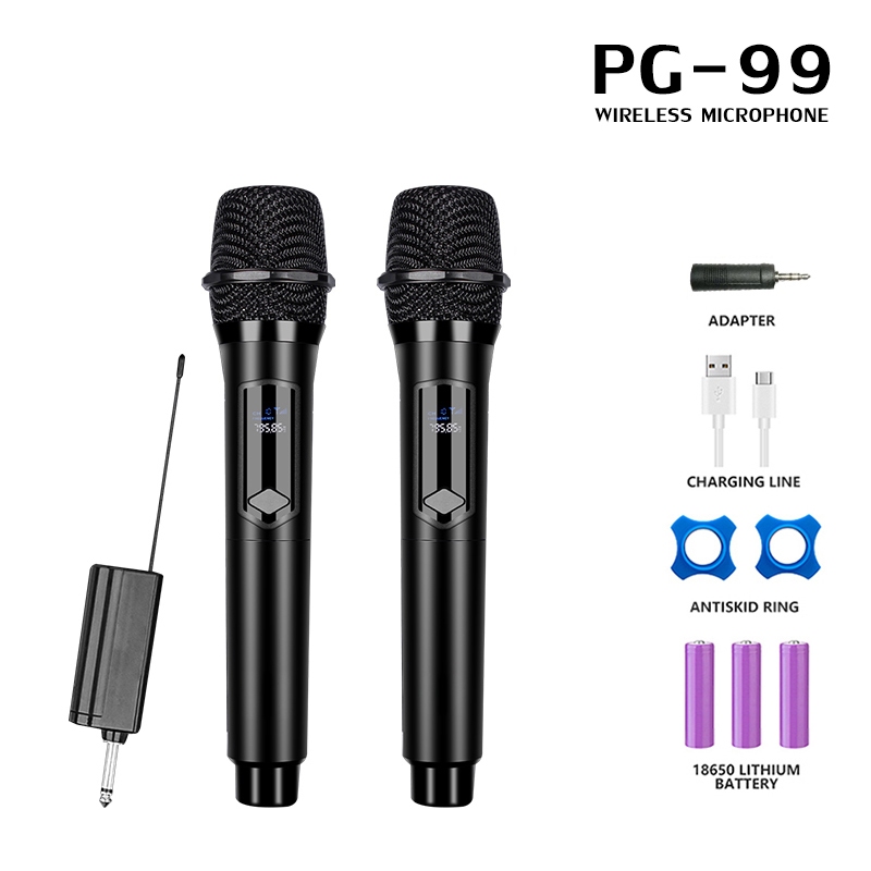 PG99 ไมโครโฟนแบบชาร์จไฟระดับไฮเอนด์ไมโครโฟนคาราโอเกะ UHF ลดเสียงรบกวน ...