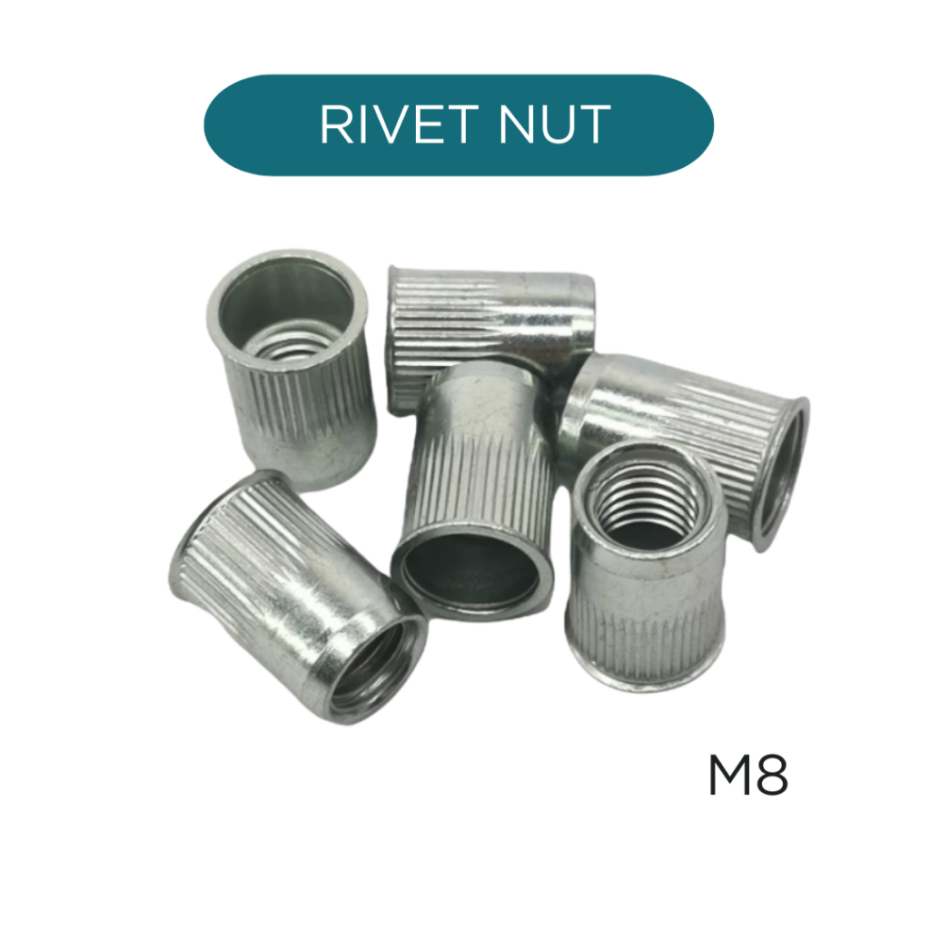 Rivet Nut M8, น็อตย้ำเกลียว รีเวทนัท M8 (ชุด 6 ชิ้น) แข็งแรง ยึดแน่น ...