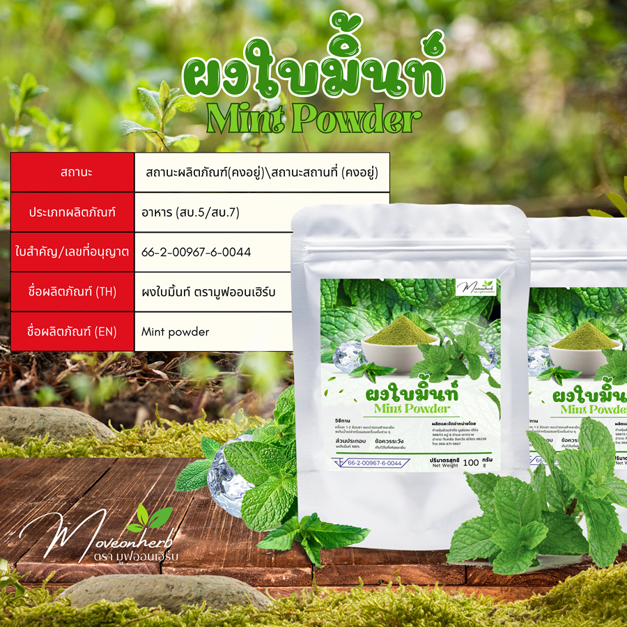 ผงใบมิ้นท์ ผงมินท์ ออแกนิค ขนาด100กรัม Mint Powder | Shopee Thailand