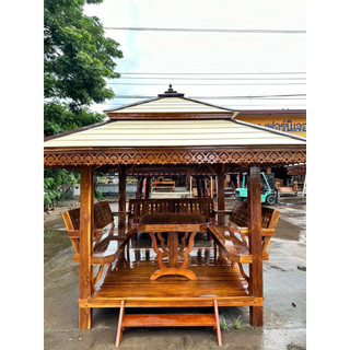 ศาลาสักทองขนาด2×2×3ม.ผลิตจากไม้สักแท้ Golden teak pavilion