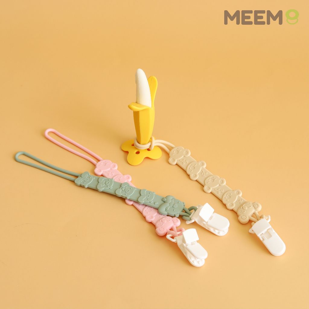 MEEM สายคล้องจุกหลอก ตัวสายเป็นซิลิโคน ใช้เป็นยางกัดได้ ตัวหนีบเป็น ...