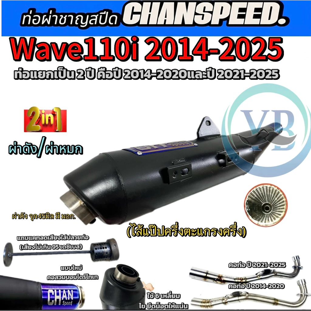 ท่อชาญสปีดไทเทเนียมสำหรับ Honda Wave 110i ปี 2014-2024 รูปที่ 2