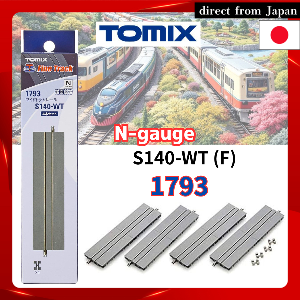 TOMIX N-Gauge Wide Tram Rail S140-WT F 4-Piece Set 1793 Railway Model ...