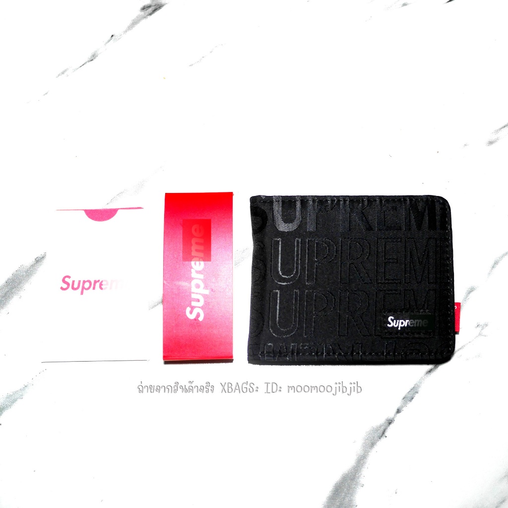 SUP wallet รุ่นผ้าหนา - ทอลายผ้าทั้งใบ ป้ายดำ มีช่องใส่เหรียญ+กล่อง ...