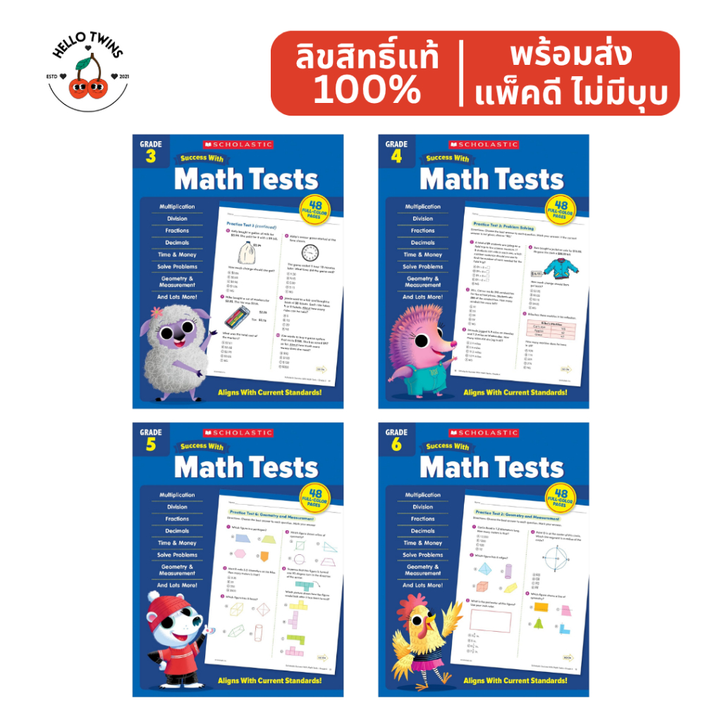 พร้อมส่ง Scholastic: Success With Math Tests Series Grade 3–6 (Ages 8 ...