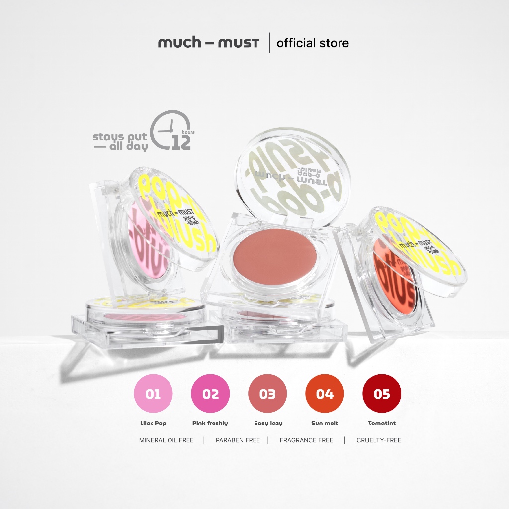 much - must pop a blush - บลัชออนเนื้อครีม 5 สี เกลี่ยง่าย ติดทน เหมาะ ...