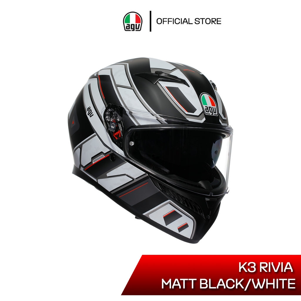 agv k3 matte black  scratch and Pinlock ready visor is designed for maximum vertical and lateral visibility  AGV K3 RIVIA MATT