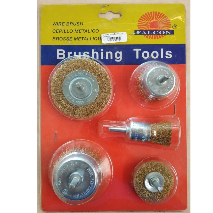 แปรงลวดกลมมีแกน ขนสีทอง ยี่ห้อ FALCON Brushing Tool 5ชิ้น ทนทาน อย่างดี ...