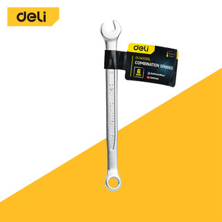 Deli ประแจปากตาย ประแจแหวนข้าง 6-20mm คันน็อต คลายสกรู เครื่องมือช่าง Combination Spanner