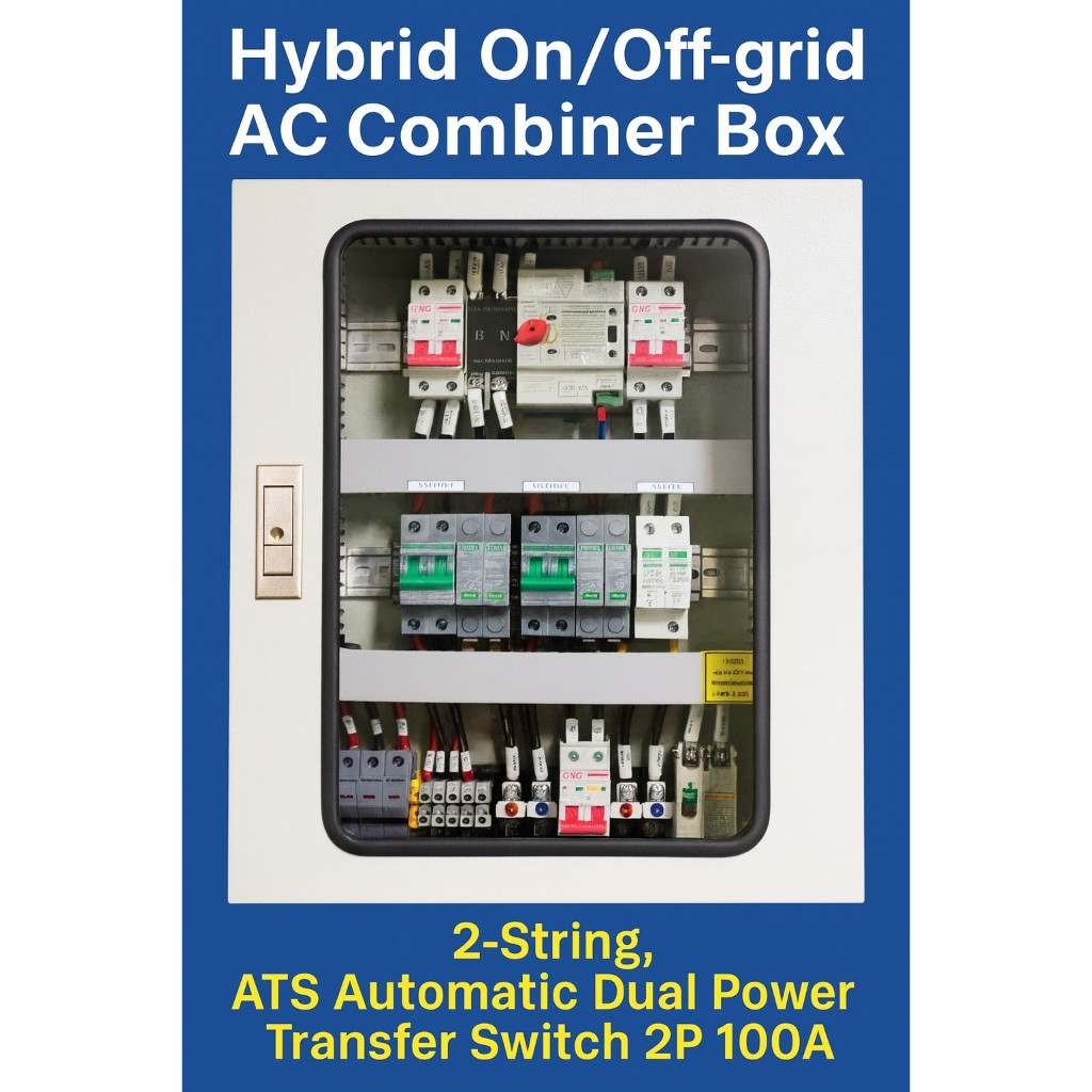 Hybrid On/Off-grid AC Combiner Box DC 2string 800V, ATS 2P 100A, 1Phase ...
