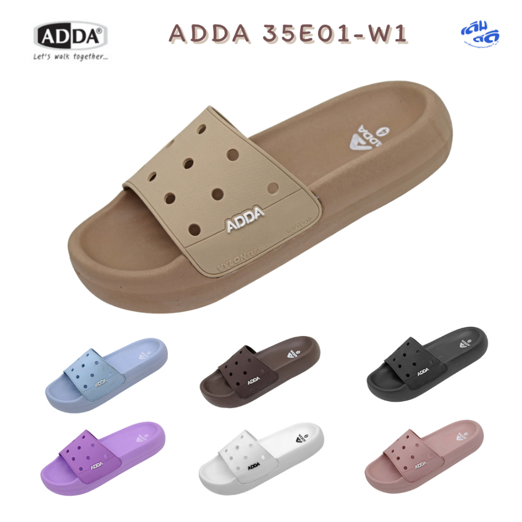ADDA รองเท้าแตะผู้หญิง รุ่น 35E01-W1 แบบสวม น้ำหนักเบา ใส่สบาย ใช้ได้ ...