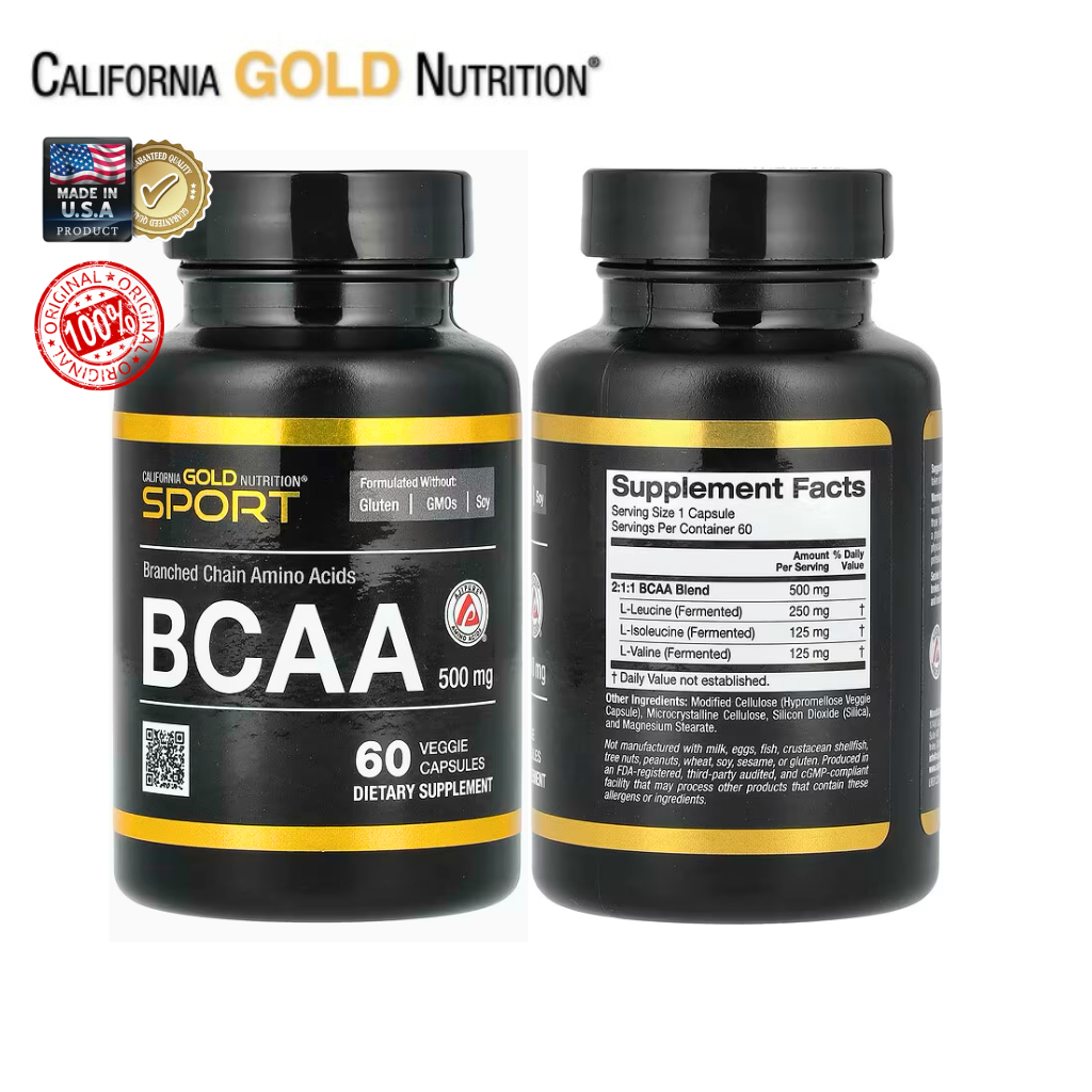 California Gold Nutrition | BCAA | อาหารเสริมกรดอะมิโน | 500 mg | 60 ...