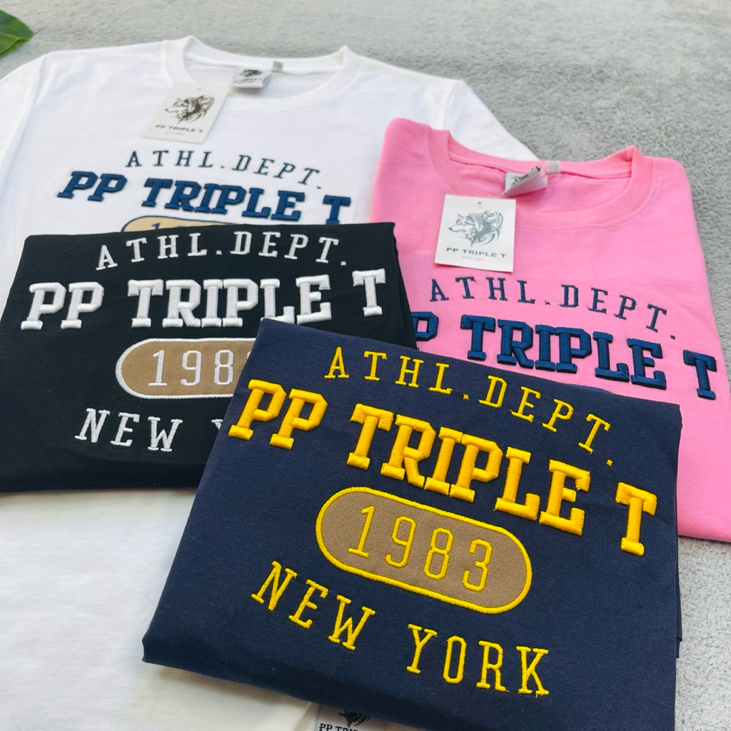 PPเสื้อแขนยาว PP TRIPLE T(วงรีทริปเปิ้ล).S-4xl หญิงชายใส่ได้ คอกลม ...