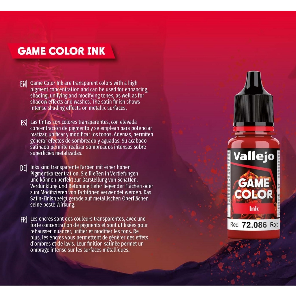 Vallejo : Game Color Ink : Game Color Ink Paint สีเพ้นโมเดล สูตรน้ำ ...