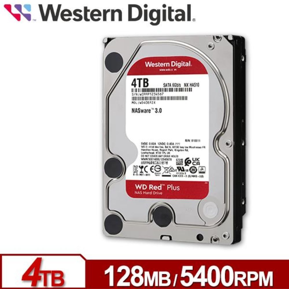 4TB HDD WD RED PLUS (5400RPM, 128MB, SATA-3, (WD40EFZZ) | Shopee