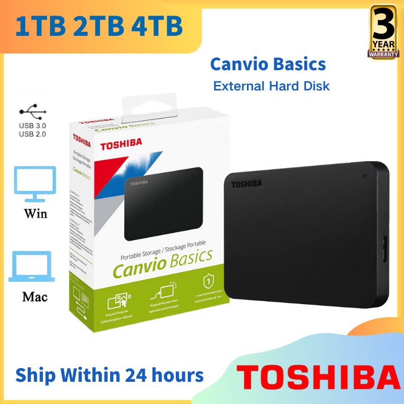 Ready Stock！1TB 2TB 4TB Canvio Basics HDD Portable hard drives 2.5 ...