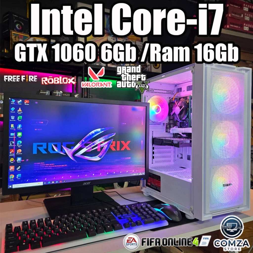 คอมพิวเตอร์ ครบชุด Core-i7 /GTX 1060 6Gb /Ram 16Gb เล่นเกมส์ ทำงาน (Pc2121) เลือกสเปคได้
