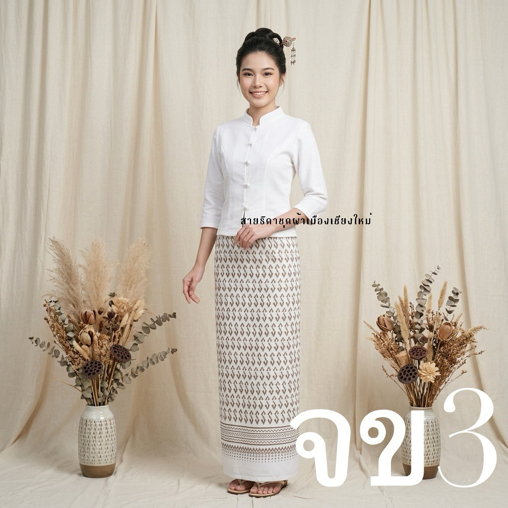 ชุดจิตรลดาสีขาว SAITIDA ผ้าฝ้ายชินมัย ไม่อัดกาว ใส่สบาย ราคาดี มุมมองที่ 4