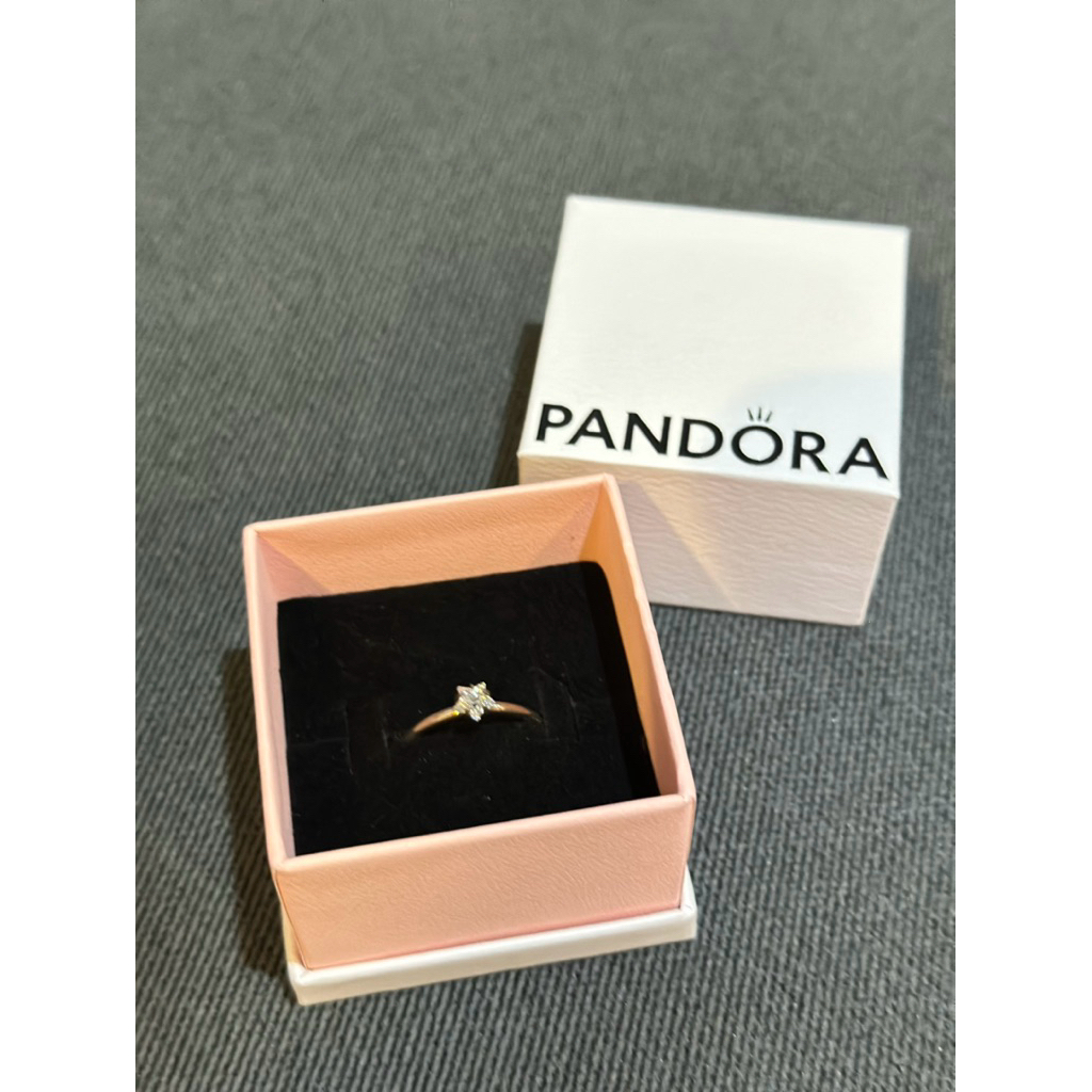 Pandora Star sterling silver ring with clear cubic zirconia แหวนเงิน ...