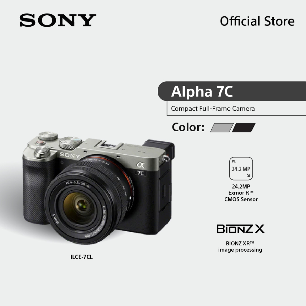Sony กล้อง Full-frame รุ่น ILCE-7CL, Compact + เลนส์ซูม 28-60 มม. ...