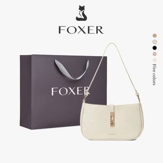 FOXERกระเป๋าแฟชั่นสตรีใต้วงแขน กระเป๋าถือคล้องไหล่ หนังPUนุ่มนิ่ม เข้ากับทุกวัย ของขวัญสำหรับผู้หญิง