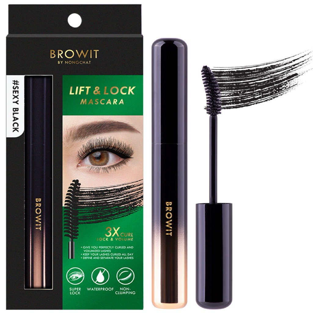 BROWIT Lift & Lock Mascara Sexy Black มาสคาร่า 6g | Shopee Thailand