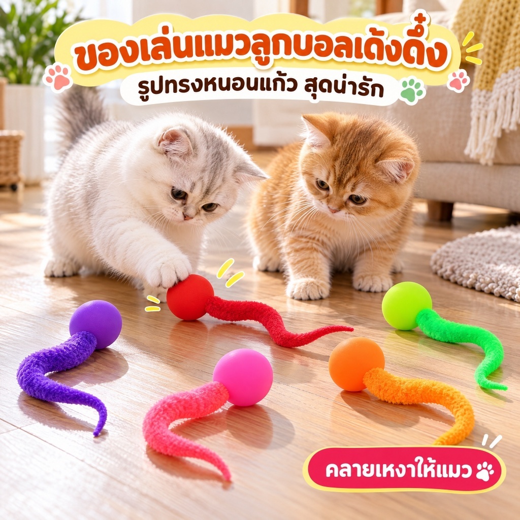 wen.W2 ลูกบอลยาง สำหรับแมว ฝึกแมว
