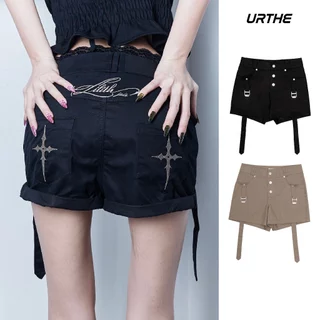 URTHE - กางเกงขาสั้น เอวต่ำ รุ่น UNHOLY STITCH HOT PANTS - Col. JUIS LILITH