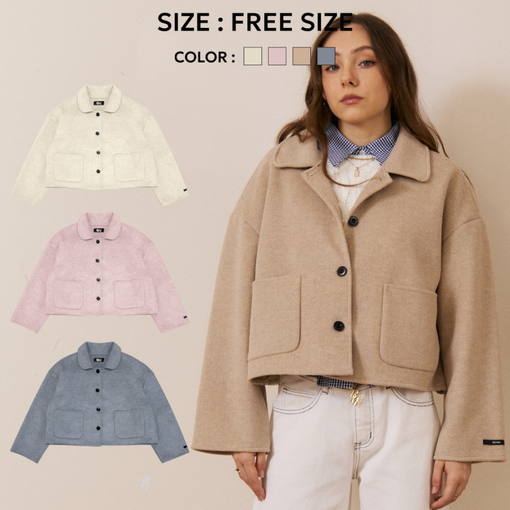 Bemingtop1000(Freesize)-BMG Cloud Coach Jacket โค้ชแจ็กเก็ตทรงครอปละมุน ...