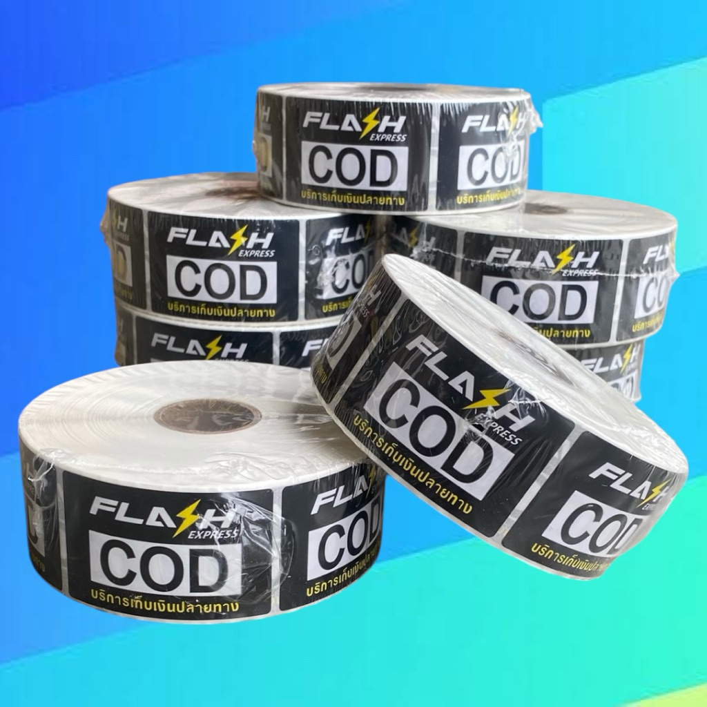 สติ๊กเกอร์ COD Flash Express สติ๊กเกอร์เก็บเงินปลายทาง Flash Express ...