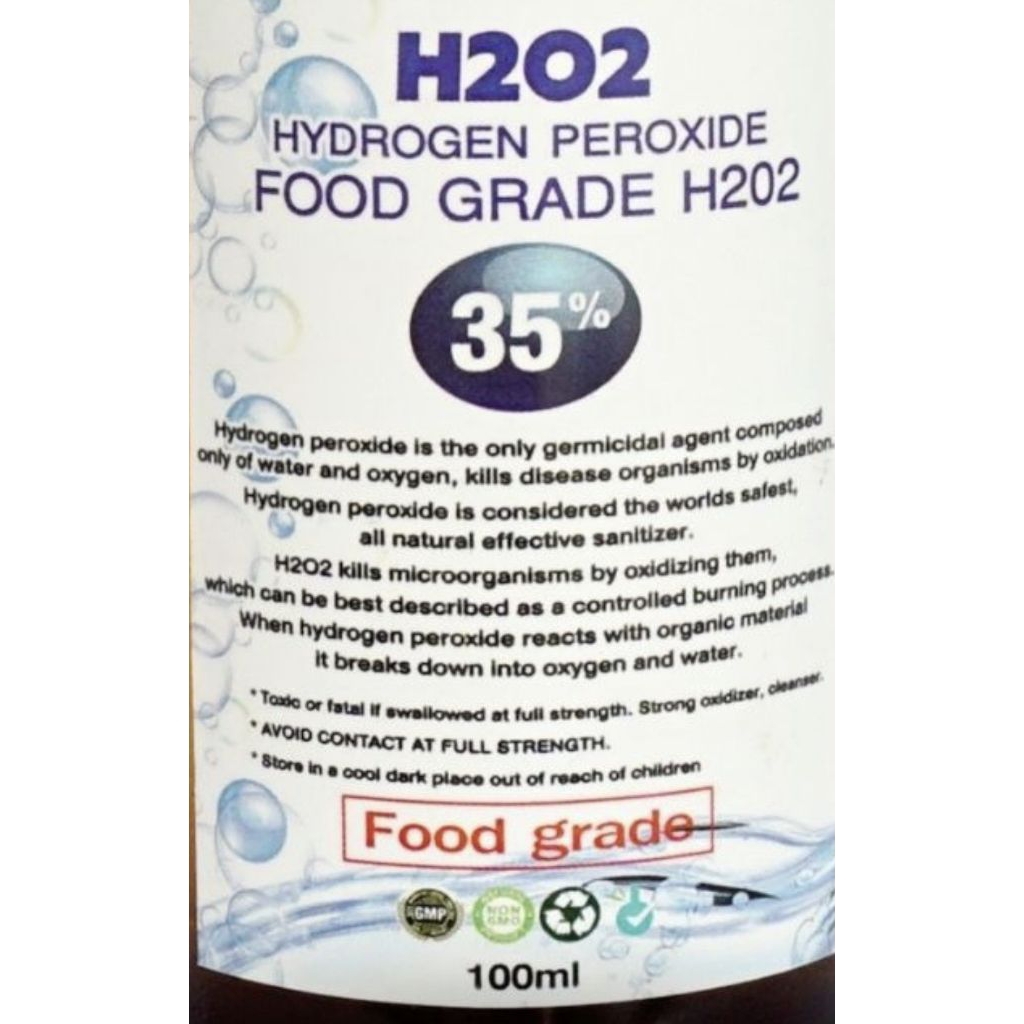 H2O2 HYDROGEN PEROXIDE FOOD GRADE H202 100ml.(Dr.Jompoj) . | Shopee ...