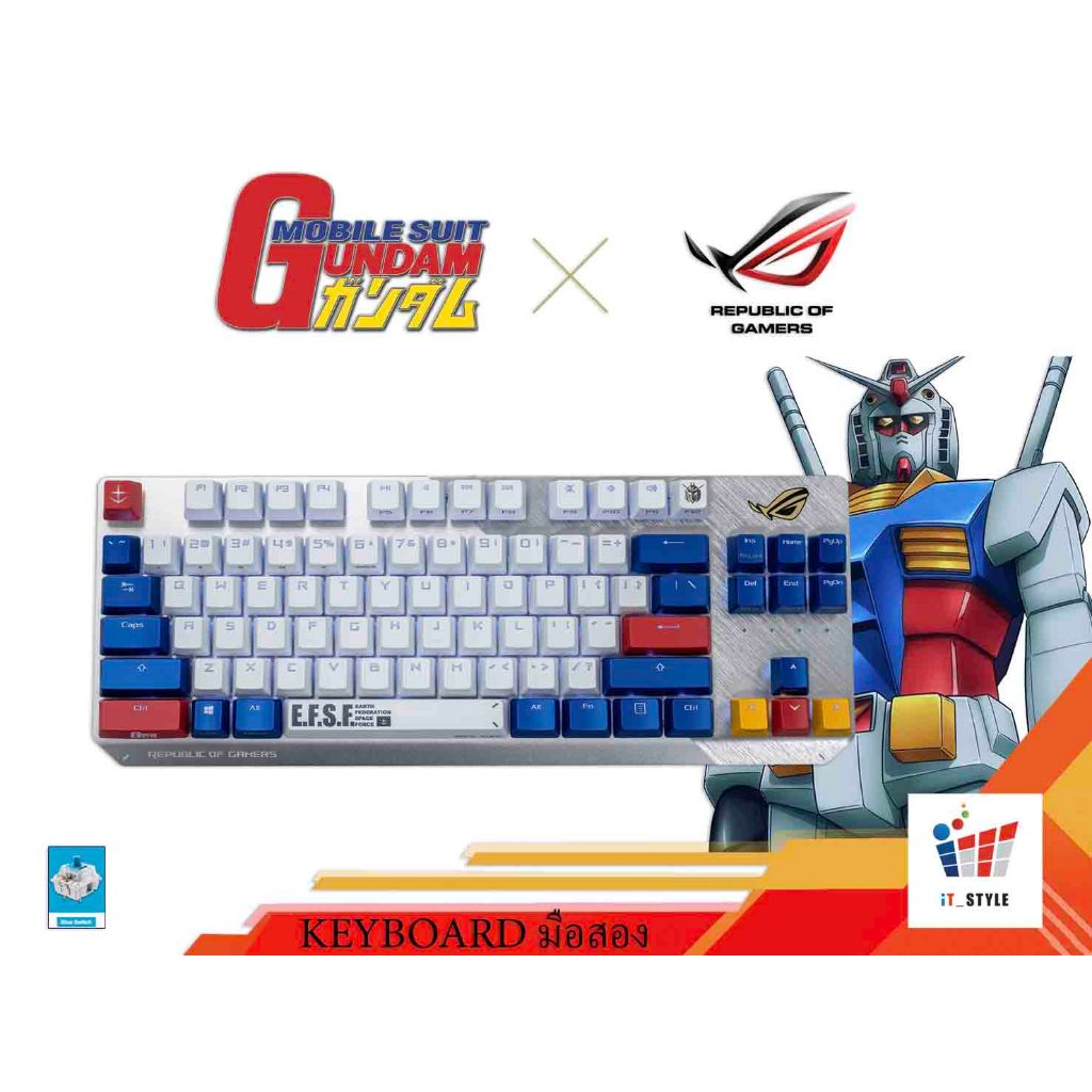 Clavier Mécanique ASUS ROG Strix Scope TKL Gundam - Cherry MX Rouge, Neuf Sous Blister