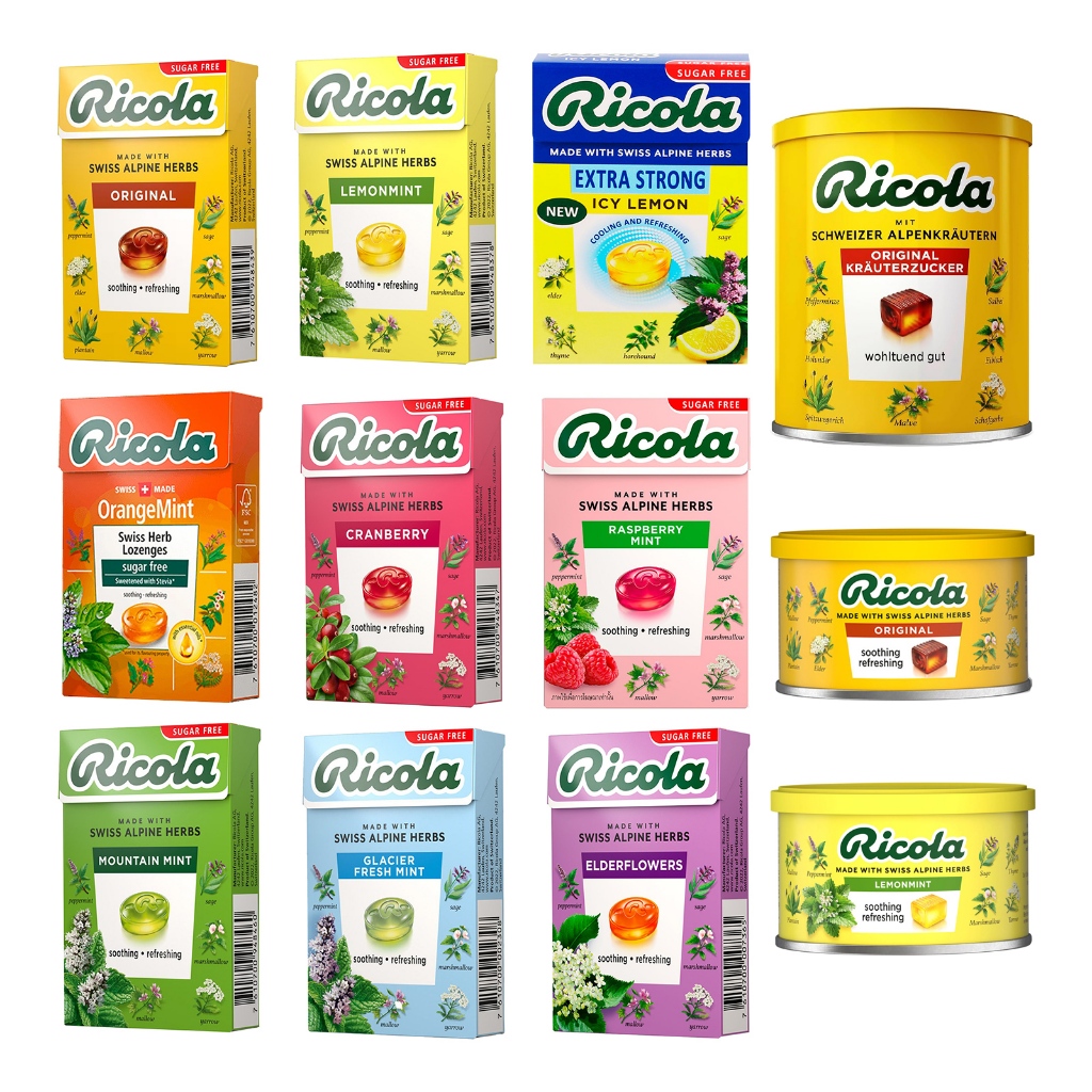 Ricola Original Swiss Herb Candy กล่อง ริโคล่า ลูกอมสมุนไพร สวิส ออริจิ ...