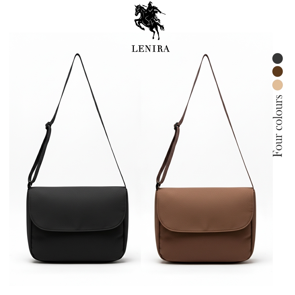 ส่งด่วน Lenira (B2462) กระเป๋าสะพายข้างผ้าอ๊อกซ์ฟอร์ดสีพื้น ใส่ไอแพดได้ ...