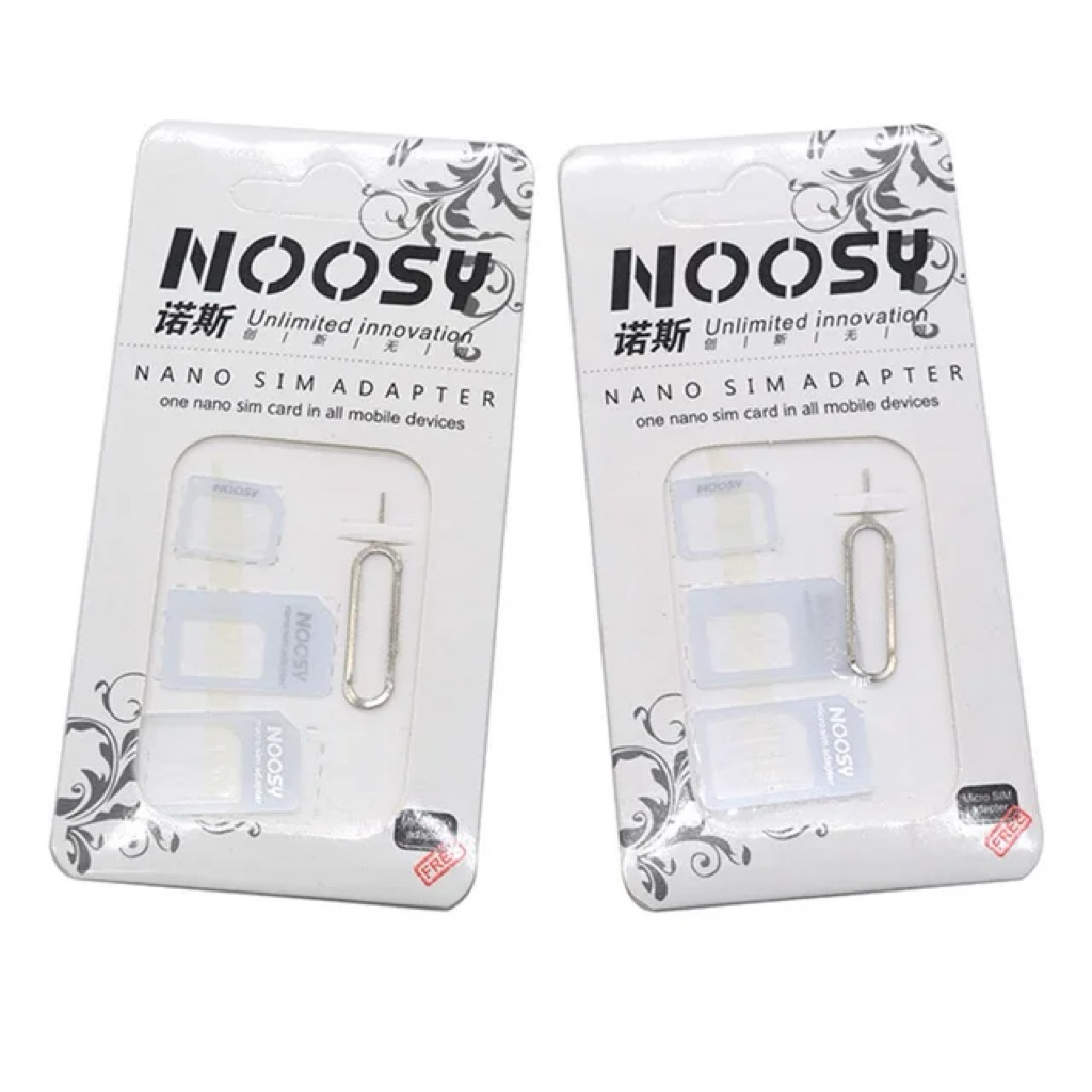 NOOSY Nano Sim Adapter ชุดแปลงนาโนซิมการ์ด + เข็มจิ้มถาดซิม - White ...