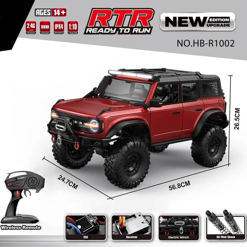 รถออฟโรดบังคับ 1:10 HB-R1002-1 Crawler Off-road RC 4WD 2.4GHz | Shopee ...