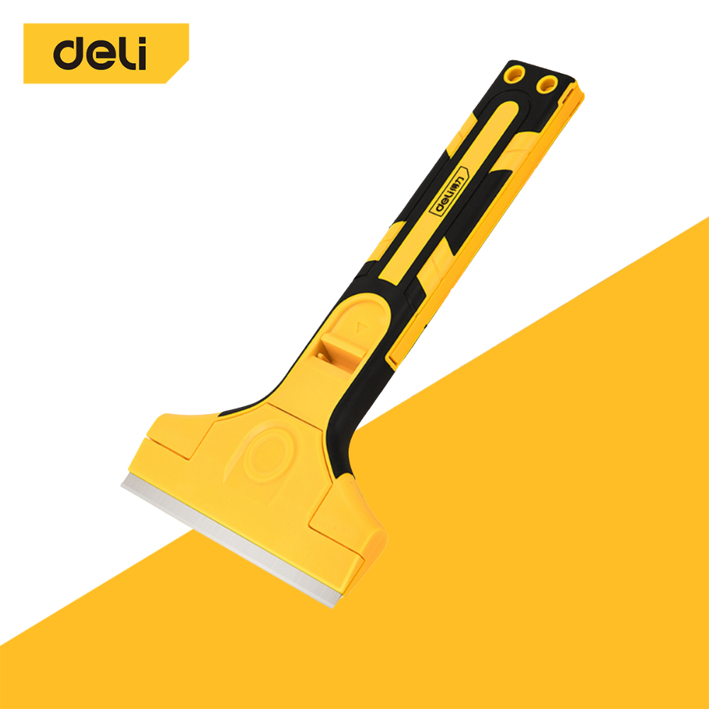 [ฟรีใบมีด] Deli มีดขูดสี ลอกฟิล์ม มีดขูดอเนกประสงค์ ทำความสะอาดกระจก พร้อมใบมีด 5 ใบ ถอดมีดเปลี่ยนง่าย Plastic Scarper