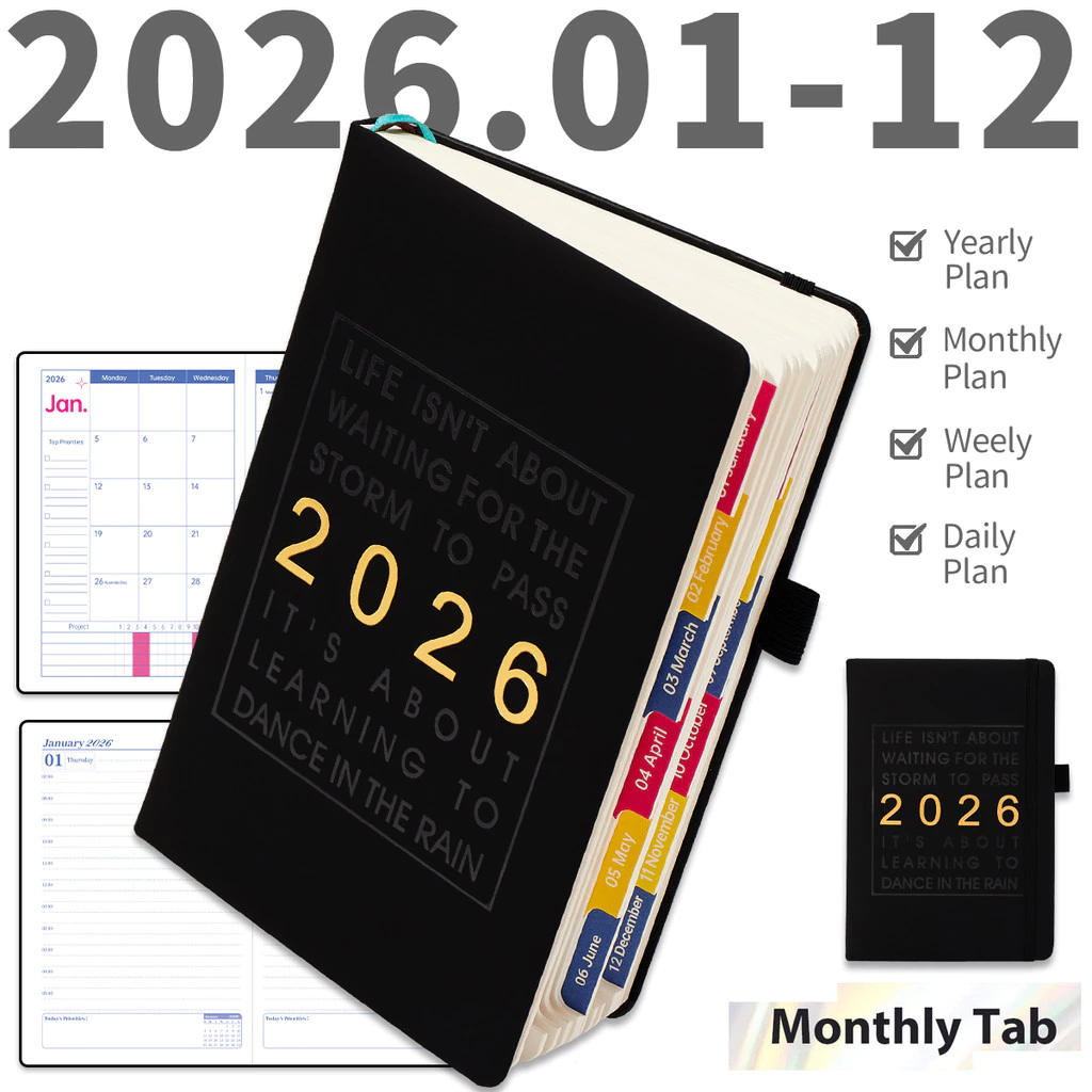 2026 Annual Planner A5 หนัง PU Agenda Yearly & Weekly & Methly ...