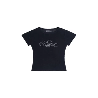 RushHour Knit top Black Free Size / เสื้อครอป