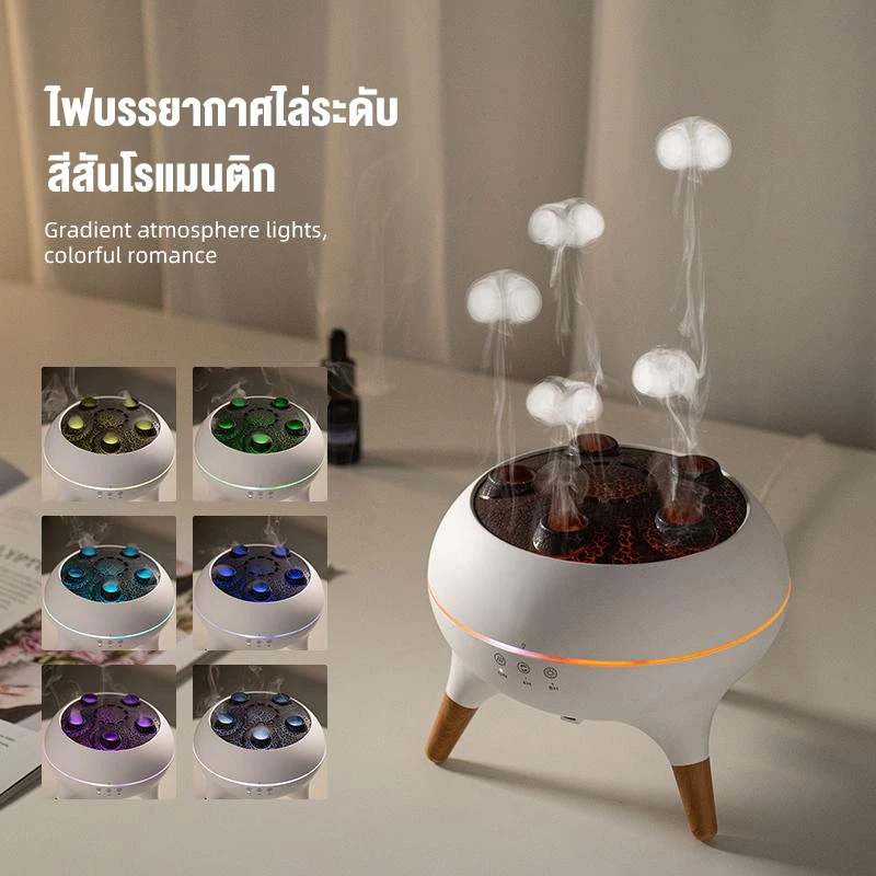 7. LENODI เครื่องพ่นไอน้ำแมงกะพรุน เครื่องกระจายกลิ่นหอมเจ็ดสี ความจุ 250 มล.