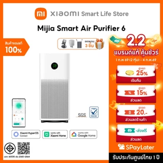 โปรโมชั่น Flash Sale : Xiaomi Mijia Smart Air Purifier 6 Max ฟอกอากาศ I เซ็นเซอร์ฝุ่น I จอแสดงผล LCD สี I 443m³h อนุภาค CADR