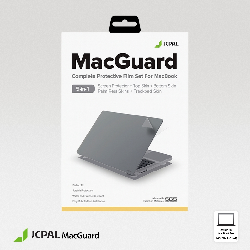 ฟิล์มกันรอย ใช้สำหรับ MacBook Pro 14 2021-2024 MacGuard 5 in 1 ( 5ชิ้น ...