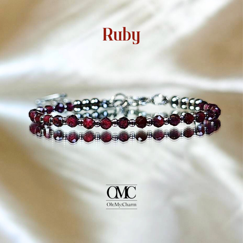 สร้อยข้อมือหินแท้ “Ruby” | ทับทิม เสริมพลังอำนาจ ความรัก ความสำเร็จ ...