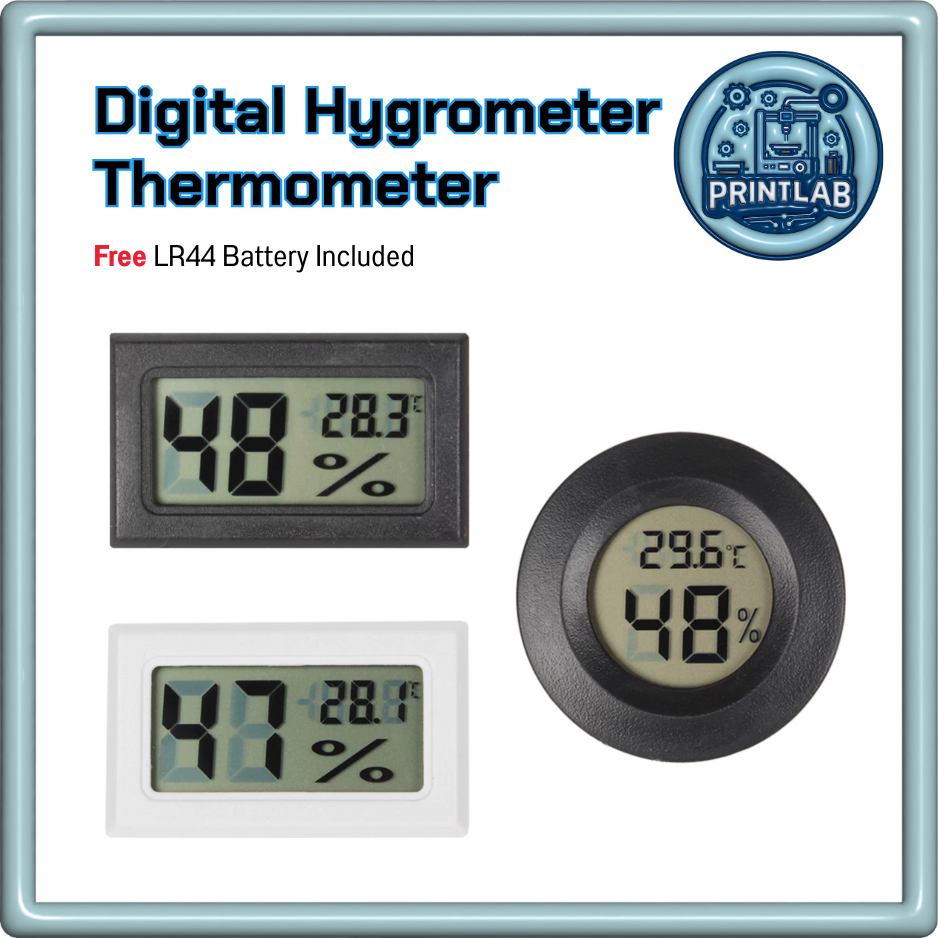 Hygrometer Thermometer เครื่องวัดความชื้น อุณหภูมิ สำหรับกล่องฟิลาเมนต์ ...