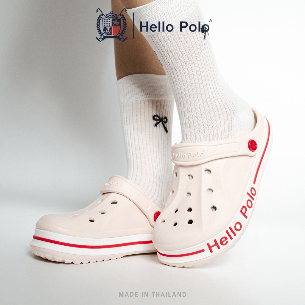 Hello Polo รองเท้าแตะผู้หญิง ดีไซน์ระบายอากาศ กันลื่นและทนทาน รองเท้าแตะชายหาด วัสดุ EVA