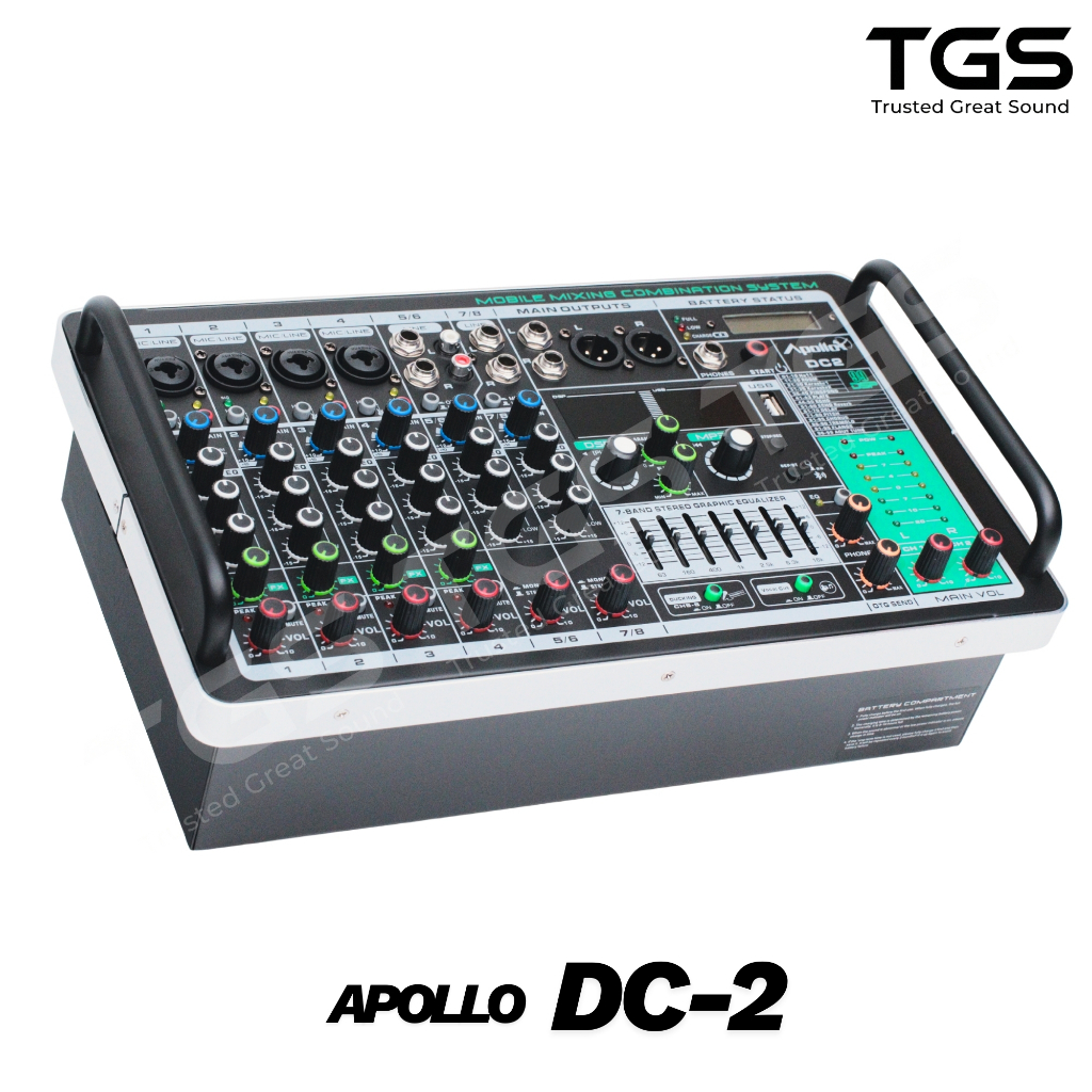 เพาเวอร์มิกเซอร์ APOLLO DC-2 มีแบตในตัว ต่อแบตรถได้ | Shopee Thailand