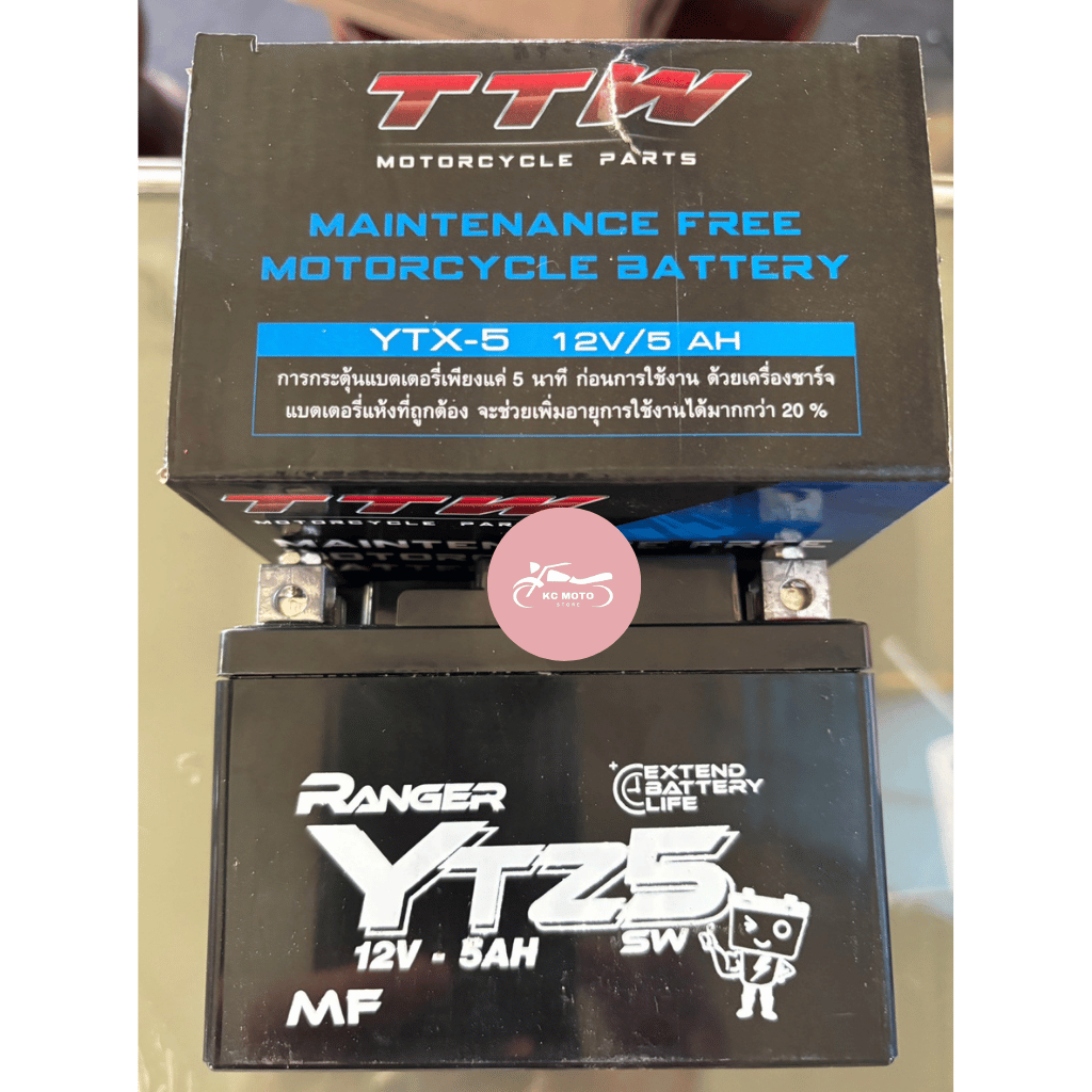 แบตเตอรี่แห้ง TTW RANGER รุ่น YTZ5 (12V 5Ah) สำหรับ Wave 110i, 125i ...